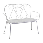 Panchina metallo new old bianco crema cm 105x48h88