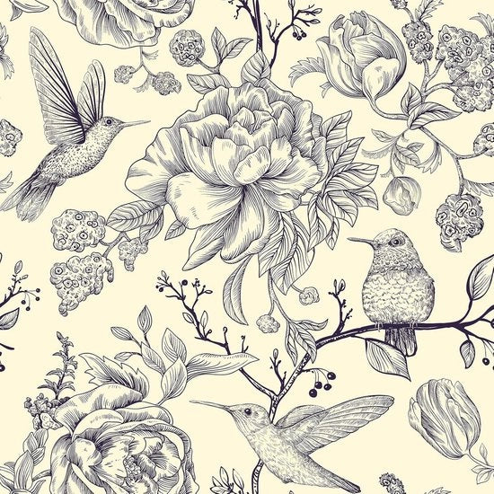 Tappeto da parete beige con fiori - autofissante e lavabile - 44,5 cm x 300 cm