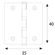 CERNIERA ACCIAIO ZINCATO ART.840 mm  40X35 - 4 pezzi  - Blister Koncreto