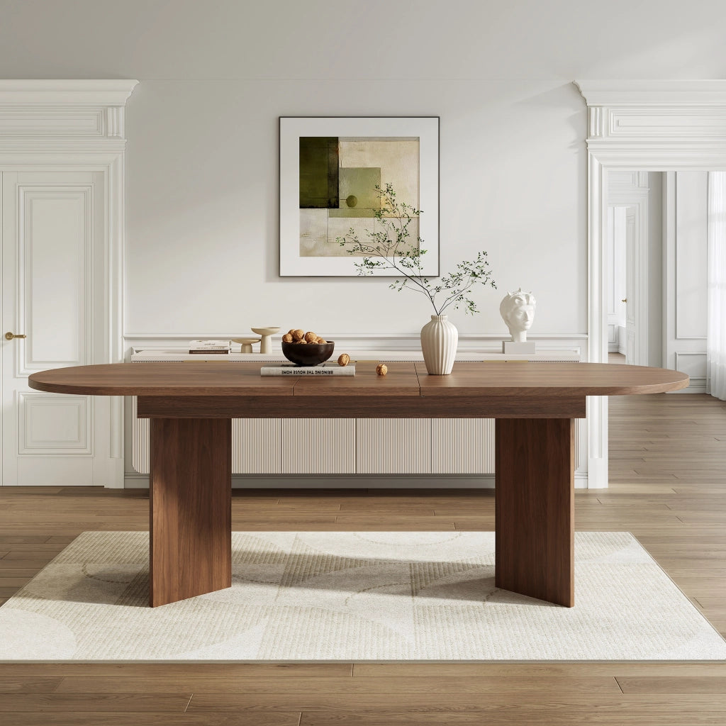 Tavolo da pranzo allungabile 180.0x90.0x75.0 cm per 6-8 persone in MDF noce