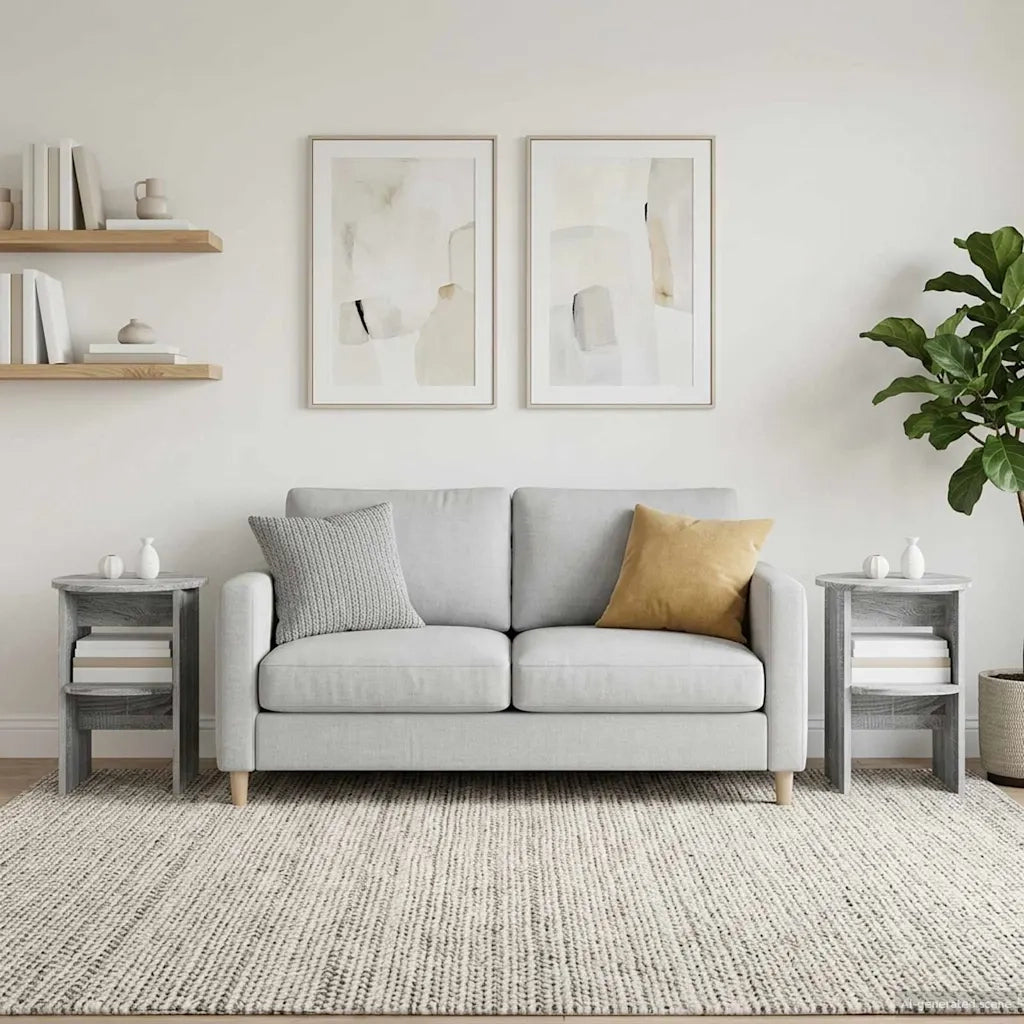 Mobile laterale 2 pcs Sonoma grigia Ø40 x 50 cm 899829