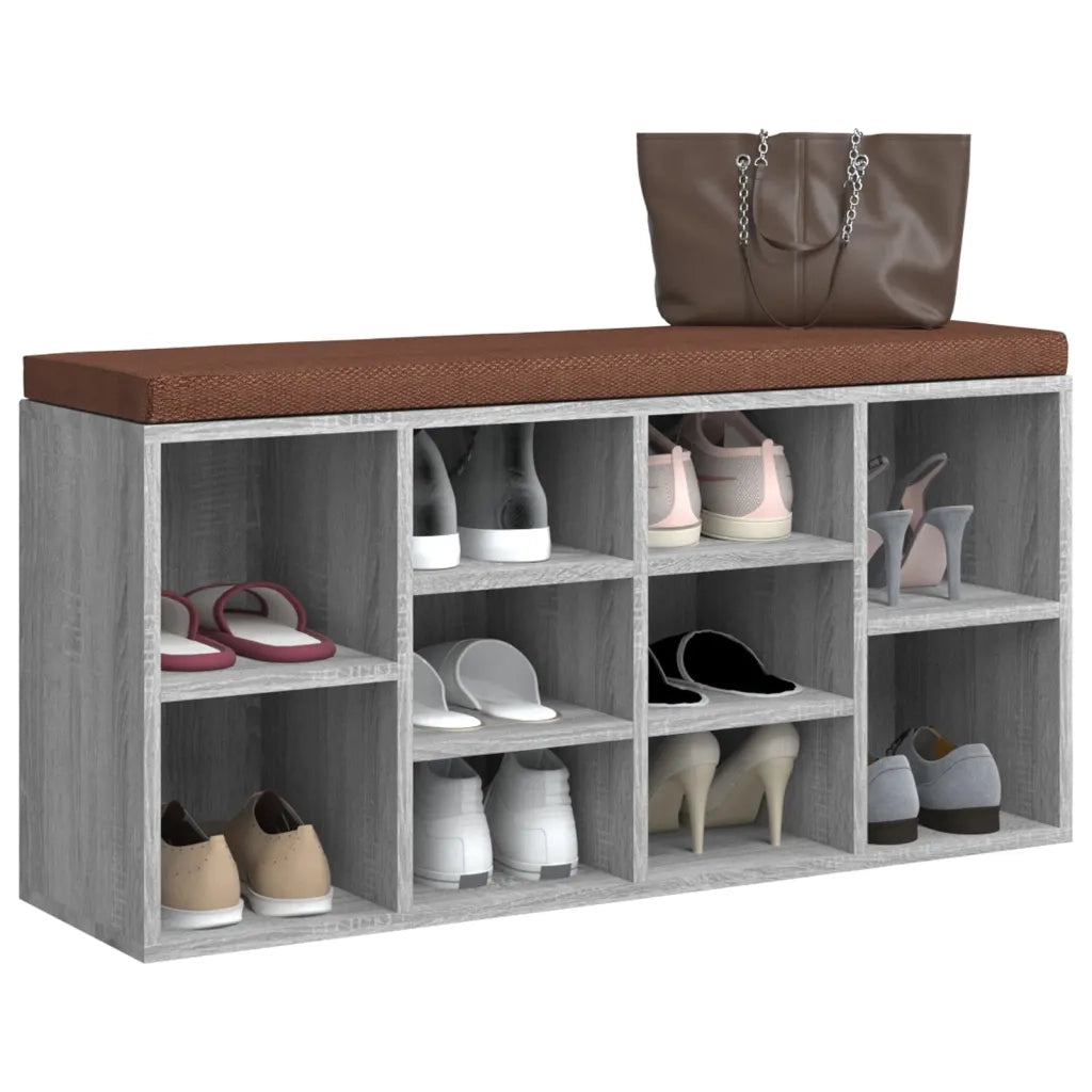 Scarpiera | Mobile per scarpe Grigio Sonoma 103x30x48 cm in Legno Multistrato