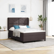 Letto a molle con materasso Marrone scuro 160 x 200 cm Tessuto 3340637