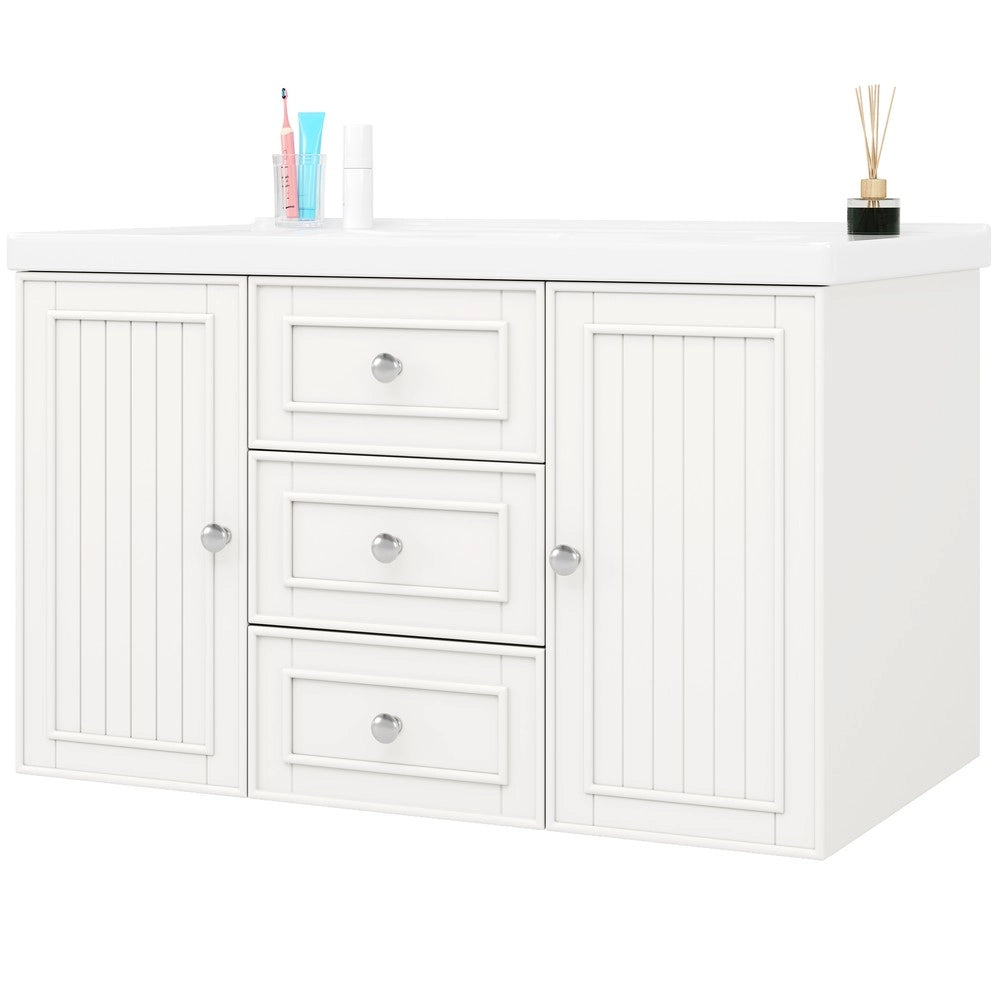 Mobile Sottolavabo Bagno con 3 Cassetti Sospeso ¨C Xylo ¨C Bianco 78.5x46x46.8cm