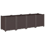 Fioriera | Cassetta per fiori | Vaso da Giardino Marrone 160x40x53 cm in PP