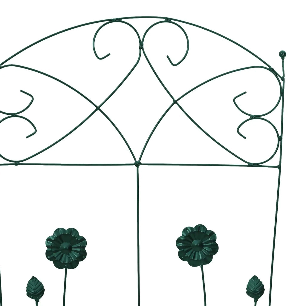 Recinzione per Giardino 3 pcs Verde 110,5 x 42,5 cm Acciaio 42021365
