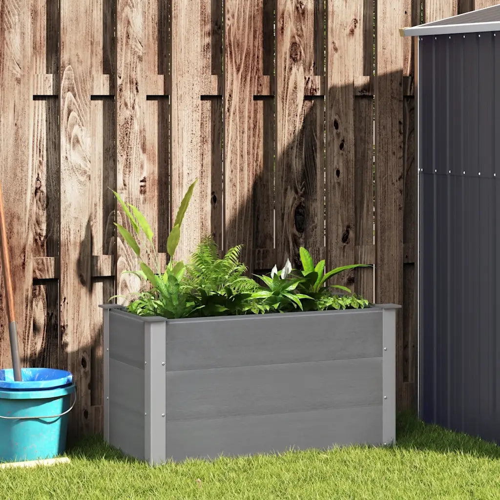 Fioriere | Cassetta per fiori | Letto Rialzato da Giardino in WPC 100x50x54 cm Grigio