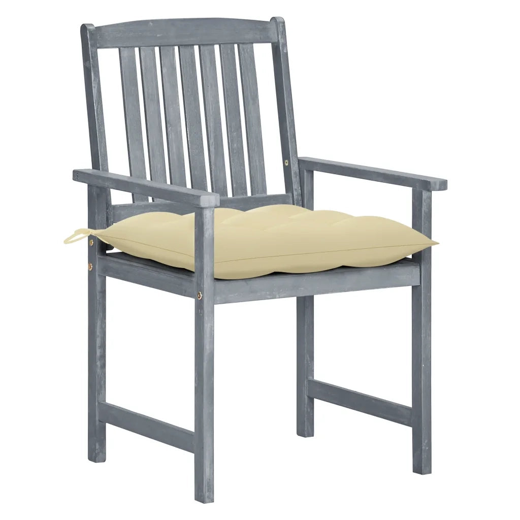 Sedie da Giardino con Cuscini 2 pz in Massello di Acacia Grigio 3061255