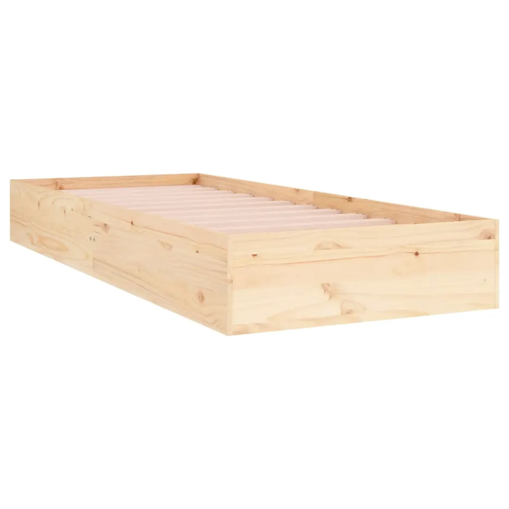Letto singolo | Letto per adulti | Giroletto in Legno Massello 90x190 cm Single