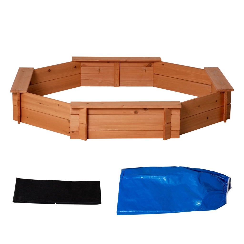 Arenero per Bambini in Legno ¨C zephmum ¨C 139.5x139.5x21.5 cm Rosso e Blu