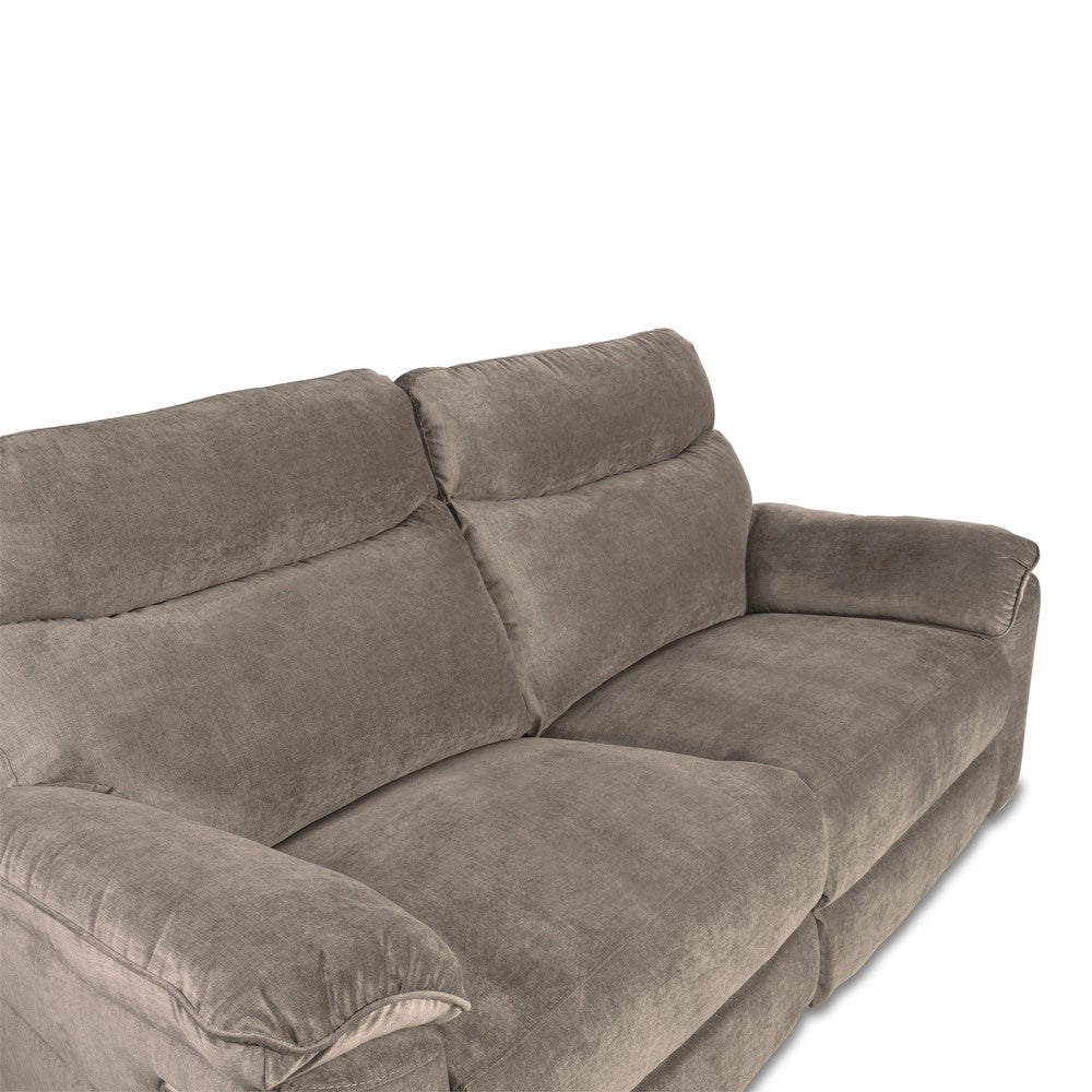 Divano recliner Boston 3 posti manuale in tessuto barrel 21 tortora