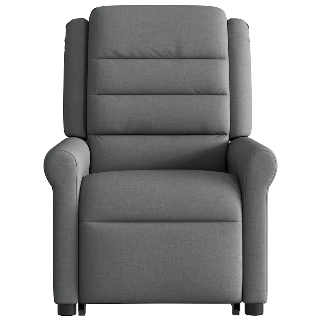 vidaXL Poltrona Alzapersona Reclinabile Grigio Scuro in Tessuto