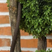 Pianta di Bosso Artificiale a 3 Sfere con Vaso Incluso e Fondo Rinforzato, Altezza 115 cm