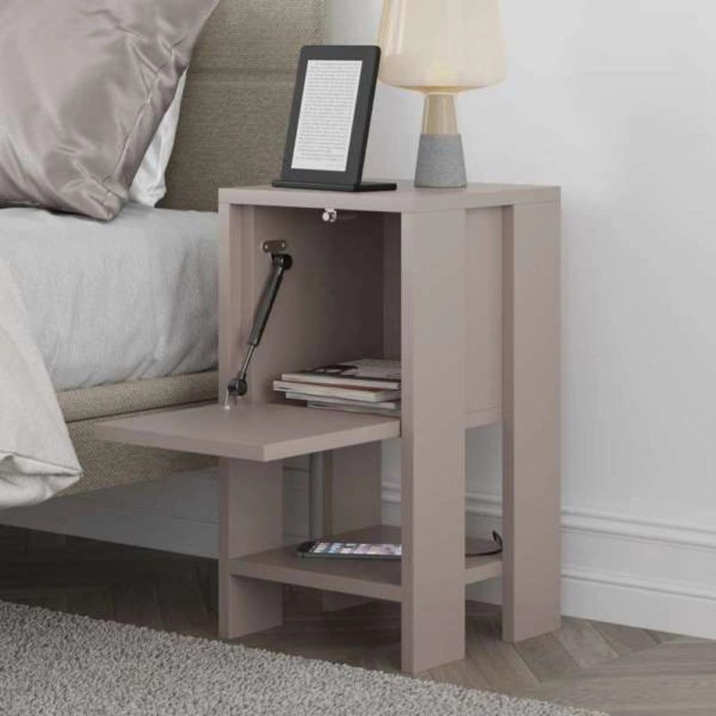 Comodino Ema light mocha anta ribalta 30x30x55h