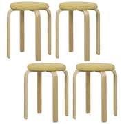 Set di 4 sgabelli rotondi impilabili ¨C zephmum ¨C imbottiti in tessuto giallo