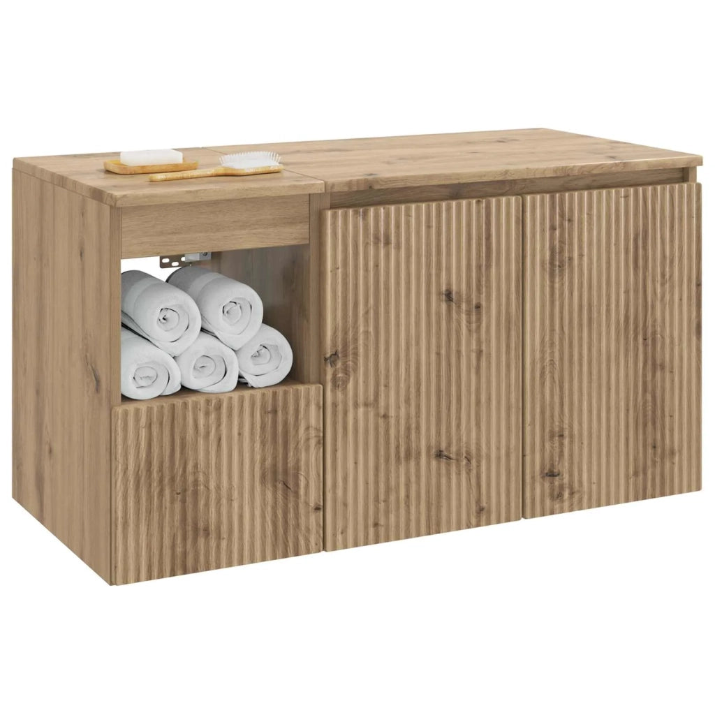 Set di mobili per il bagno 2 pz Rovere Artigianale 3404123