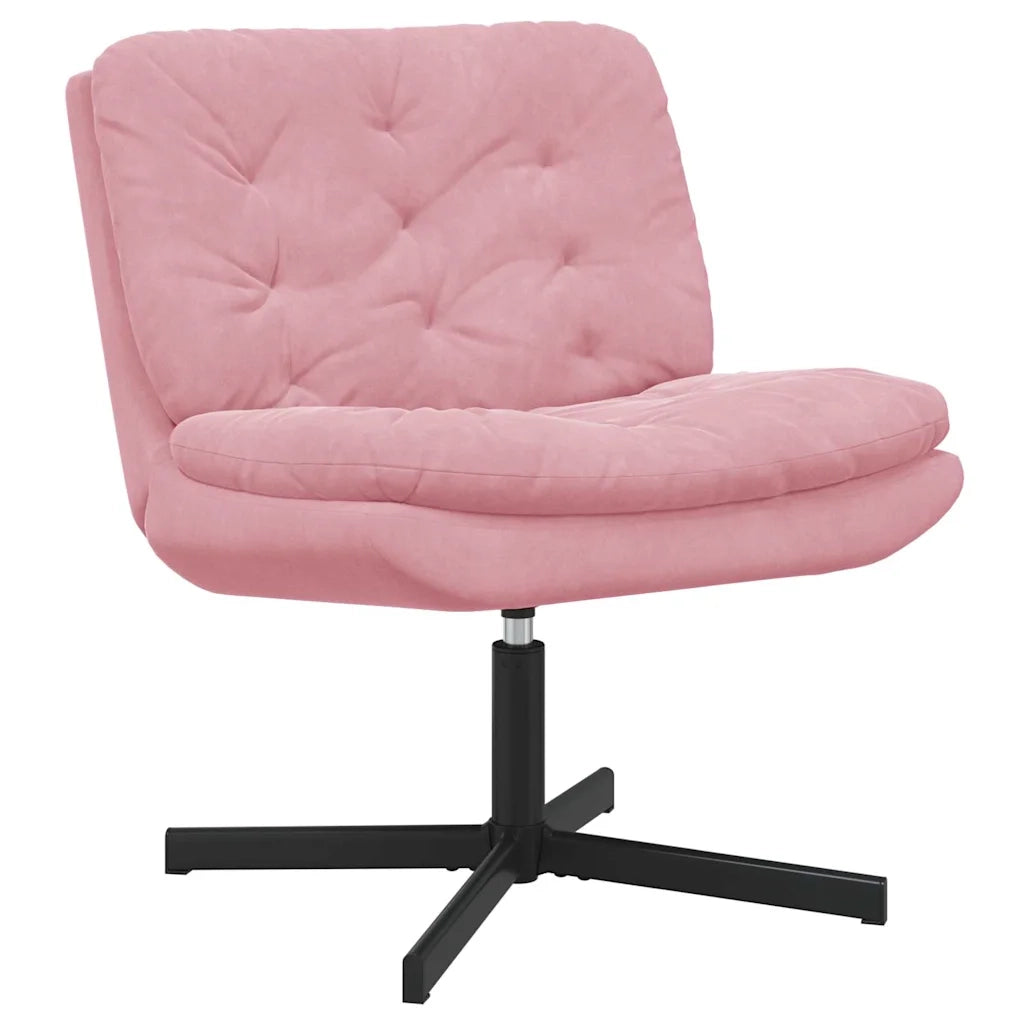 vidaXL Poltrona Relax con Base Girevole Rosa 63 x 75 x 76 cm Velluto