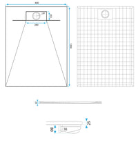 Piatto Doccia Bazalt White 80x120