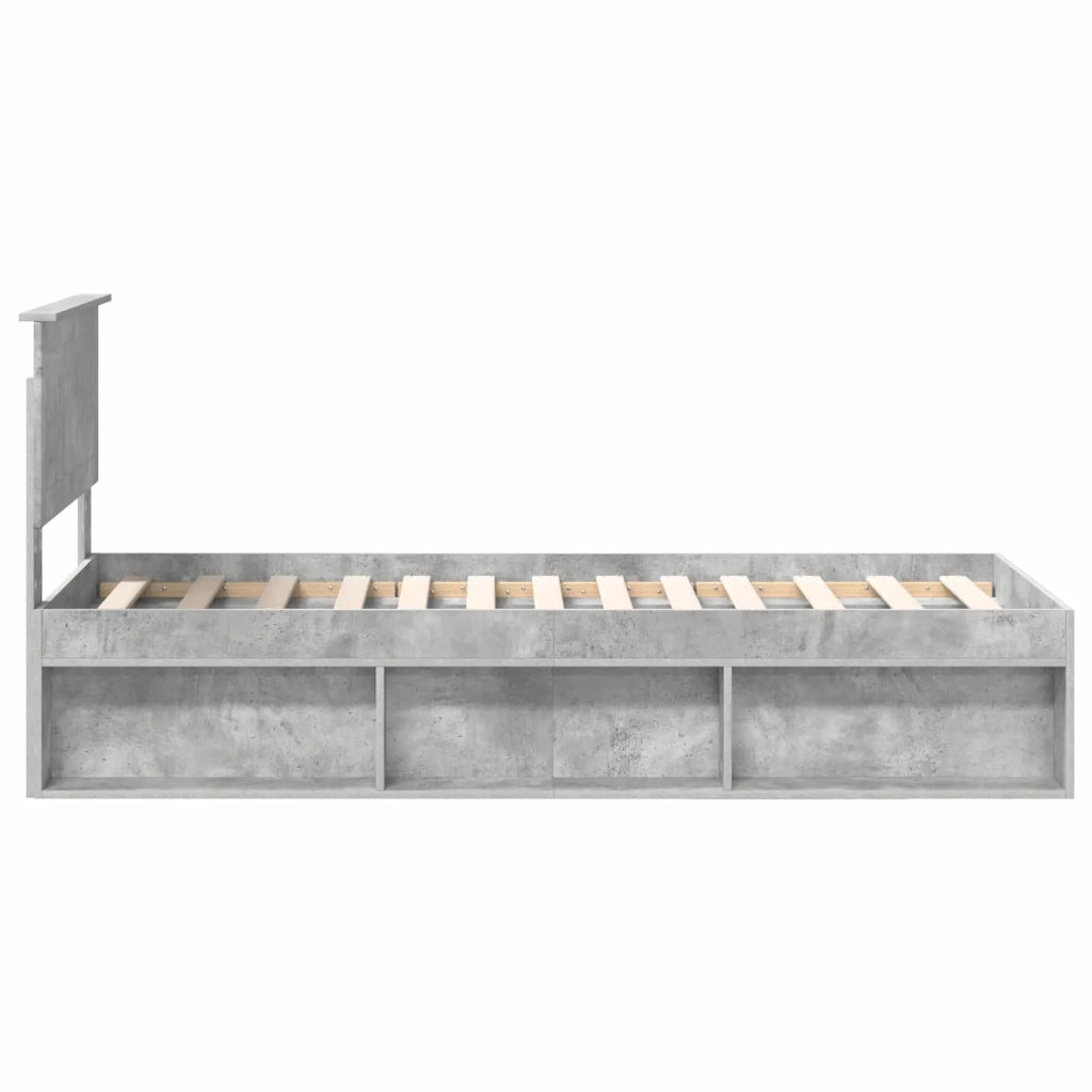 Struttura del letto Grigio Concretè 75 x 190 cm Pino massello