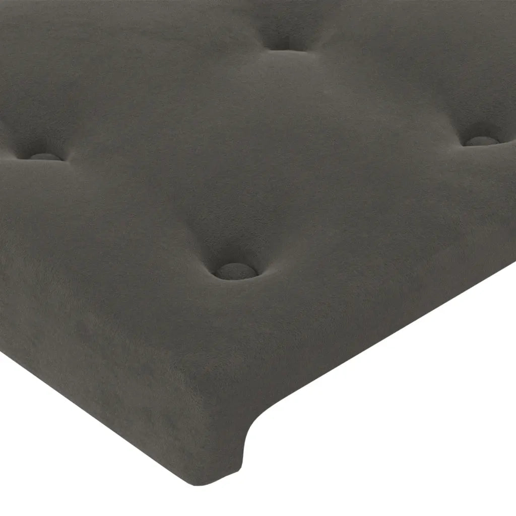 Giroletto con Testiera Grigio Scuro 80x200 cm in Velluto cod mxl 57742
