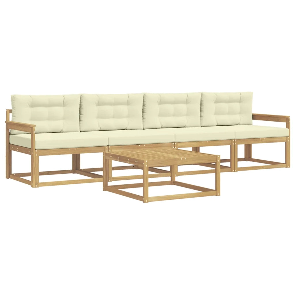 Set di divani da esterno 4 pz Bianco e Crema 3386014