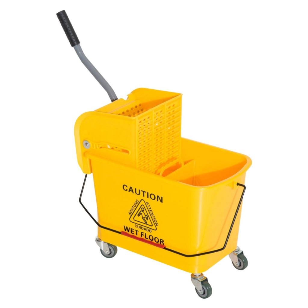 EasyComfort Carrello Secchio con Separatore Acqua e Strizzatore Rimovibile in PP, Giallo, 63 x 27 x 67cm