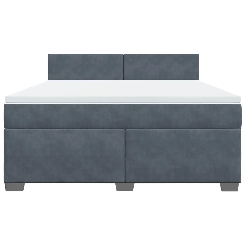 Giroletto a Molle con Materasso Grigio Scuro 180x200 cm Velluto 3286373