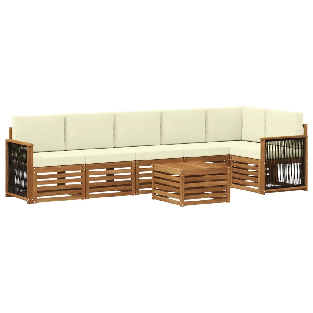 Set divano sezionale con cuscino 6 pcs Naturale e Crema 3384441