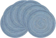 Piatti per tavola, rotondi, blu, 38 cm, intrecciati, lavabili, rotondi, tessuto resistente al calore, per Natale, festa, cucina, 6 pezzi