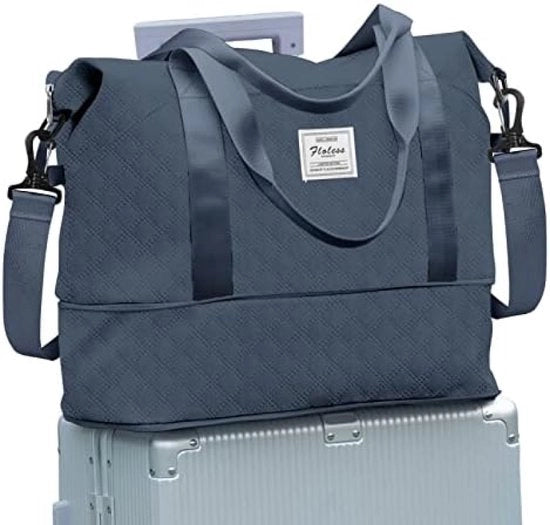 Borsa Sportiva per Donna 40x20x25 Weekend Borsa Impermeabile per Bagni Fitness Borsa per Viaggio Scuola di Fitness Grigio Blu