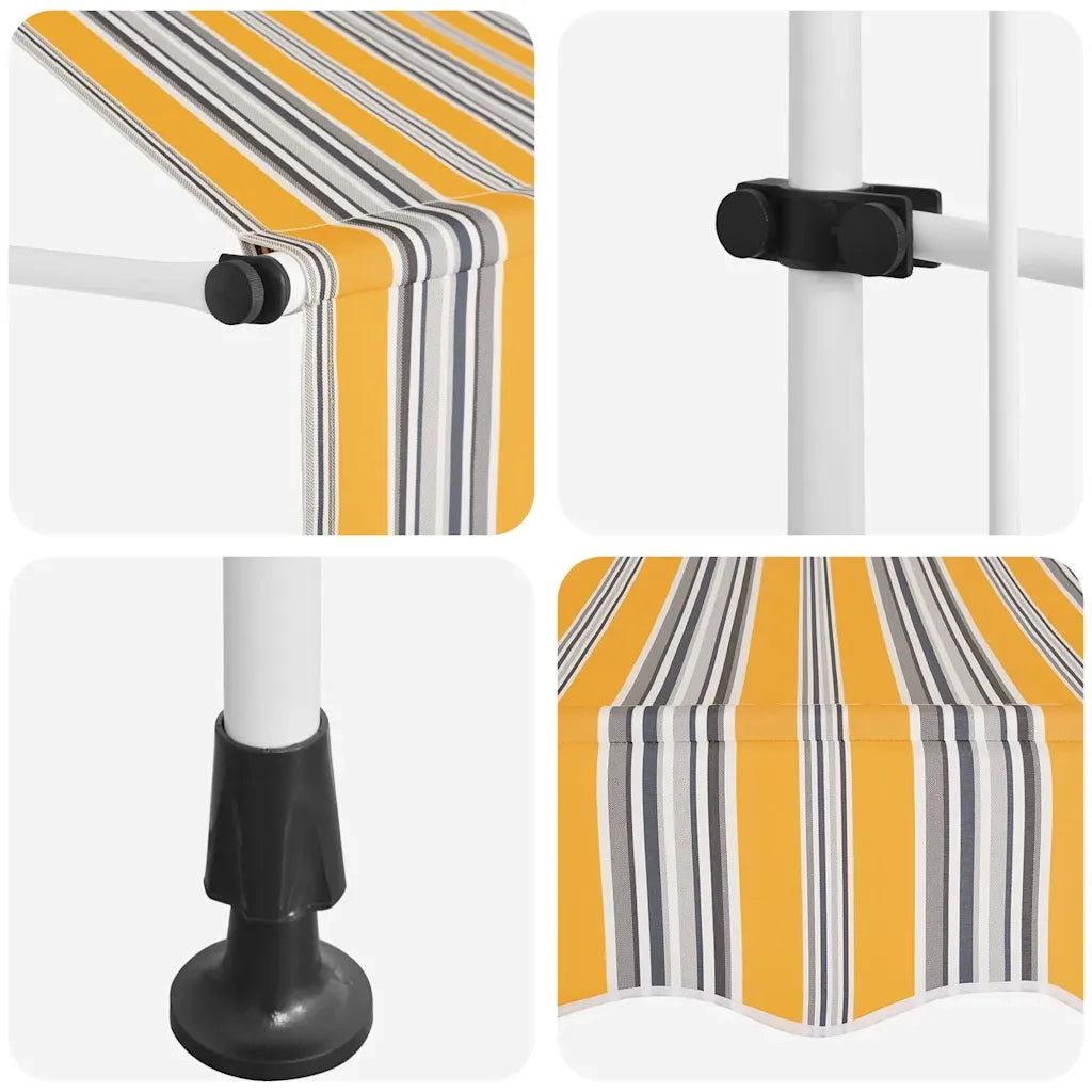 Tenda da Sole Retrattile Manuale 100 cm a Strisce Blu e Gialle 145830