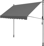 Zonnescherm per esterno senza martellate - Klemluifel 300 x 130 cm - Luifel per balcone e terrazza regolabile - Zonwering per balcone, terrazza e giardino - Antracite - GSA313G02 Zonnescherm per esterno senza martellate