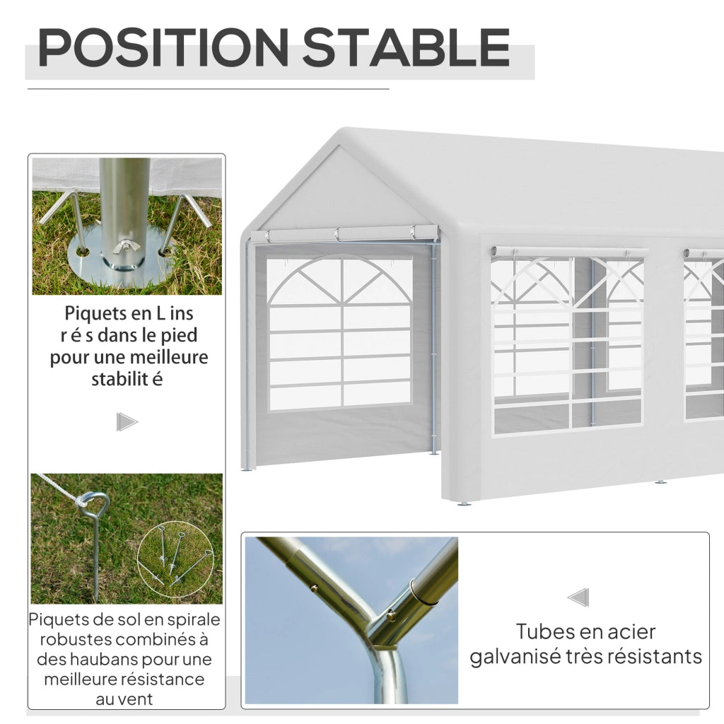 Tenda da giardino 6x3m ¨C zephmum ¨C 4 pareti 6 finestre bianco