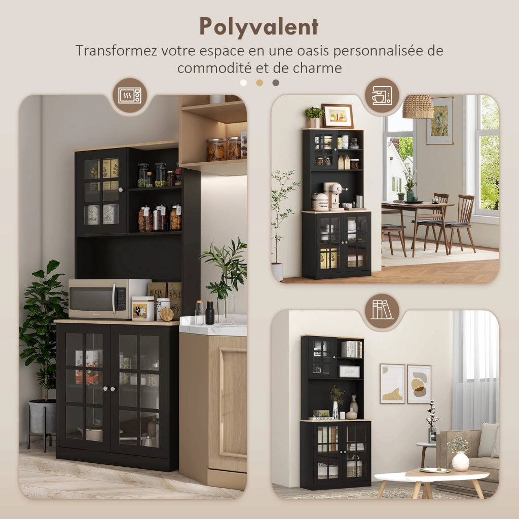 Credenza ¨C Zephmum ¨C Legno effetto quercia nero 80x37x183 cm
