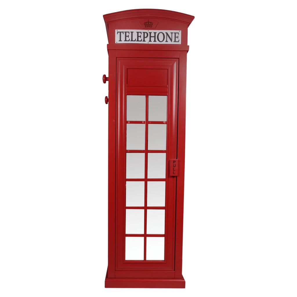 Pachino, Armadio Multiuso 1 Anta 2 Ripiani, 68x215h cm Rosso