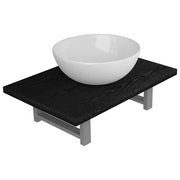 Set Mobili da Bagno | Armadio da bagno 2 pz Ceramica Nero