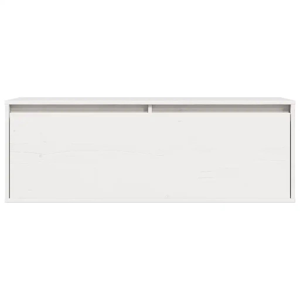 Pensile Bianco 100x30x35 cm in Legno Massello di Pino 813467