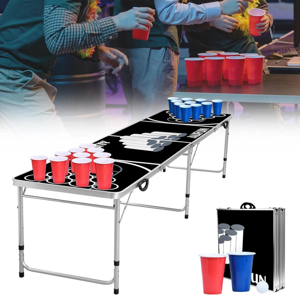 Beer Pong - Set di 100 tazze e 5 palline per giochi di bere, giochi di festa, giochi di lancio e giochi classici