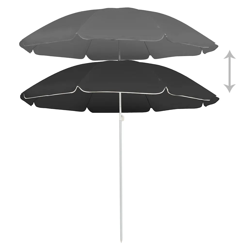 Ombrellone Giardino-Ombrello da Balcone con Palo in Acciaio Antracite 180 cm 733373