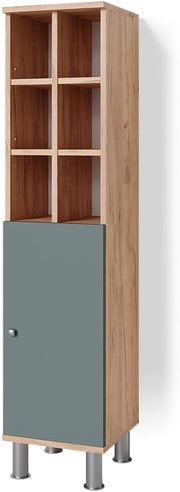 Mobiletto bagno Fynn, Verde, 30 x 130.6 cm porta grande, per la conservazione di accessori da bagno e combinazione con Fynn