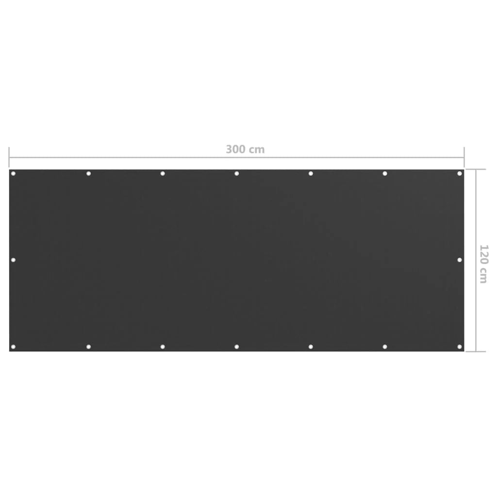 Schermo per balcone schermo per la privacy 120 x 300 cm tessuto oxford antracite 02_0009961