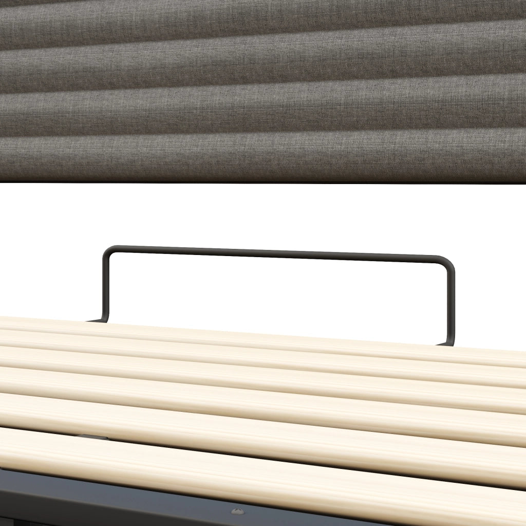 Letto imbottito contenitore 180x200 cm con LED e ricarica integrata