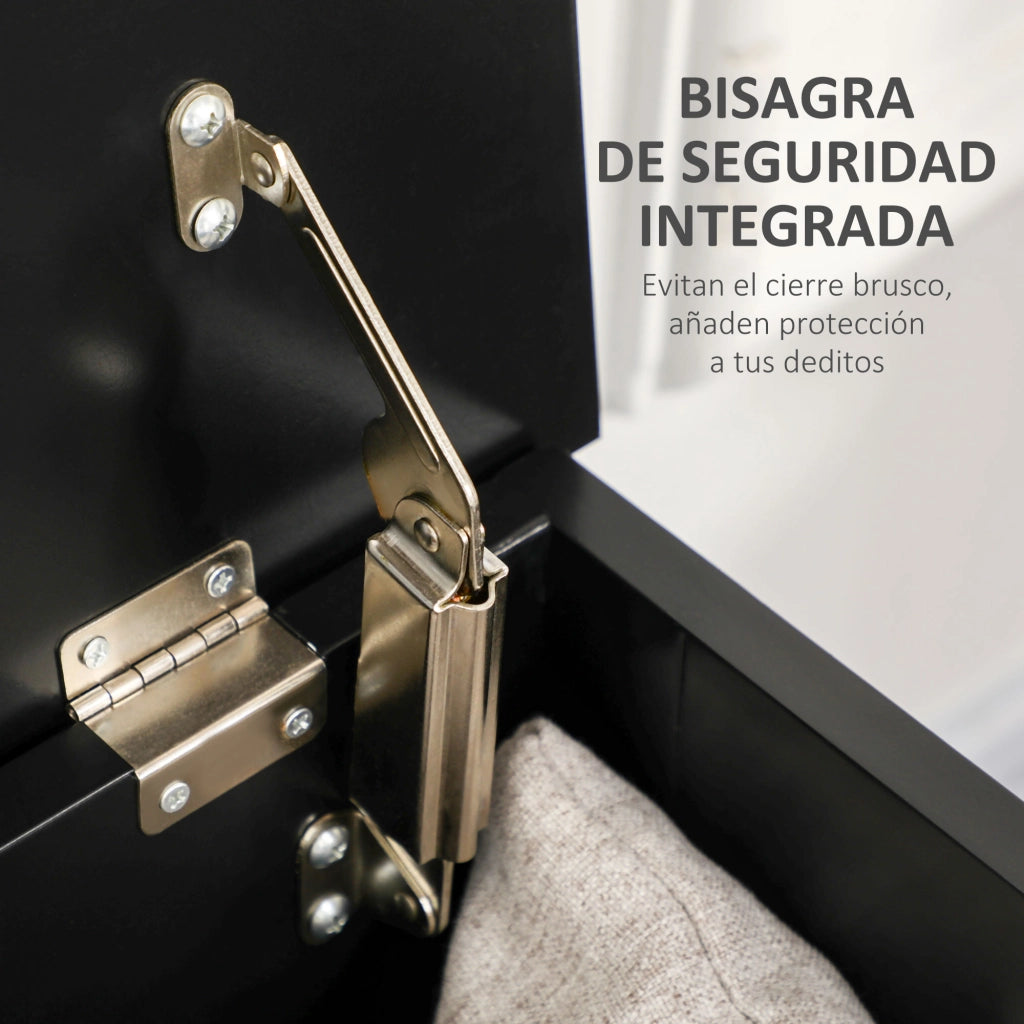 Baulo di Stoccaggio con Coperchio ¨C zephmum ¨C 81x40x46 cm Nero