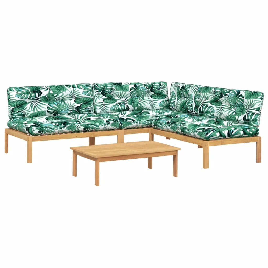 vidaXL Set Divani Pallet Giardino 4pz Cuscini Legno Massello Acacia