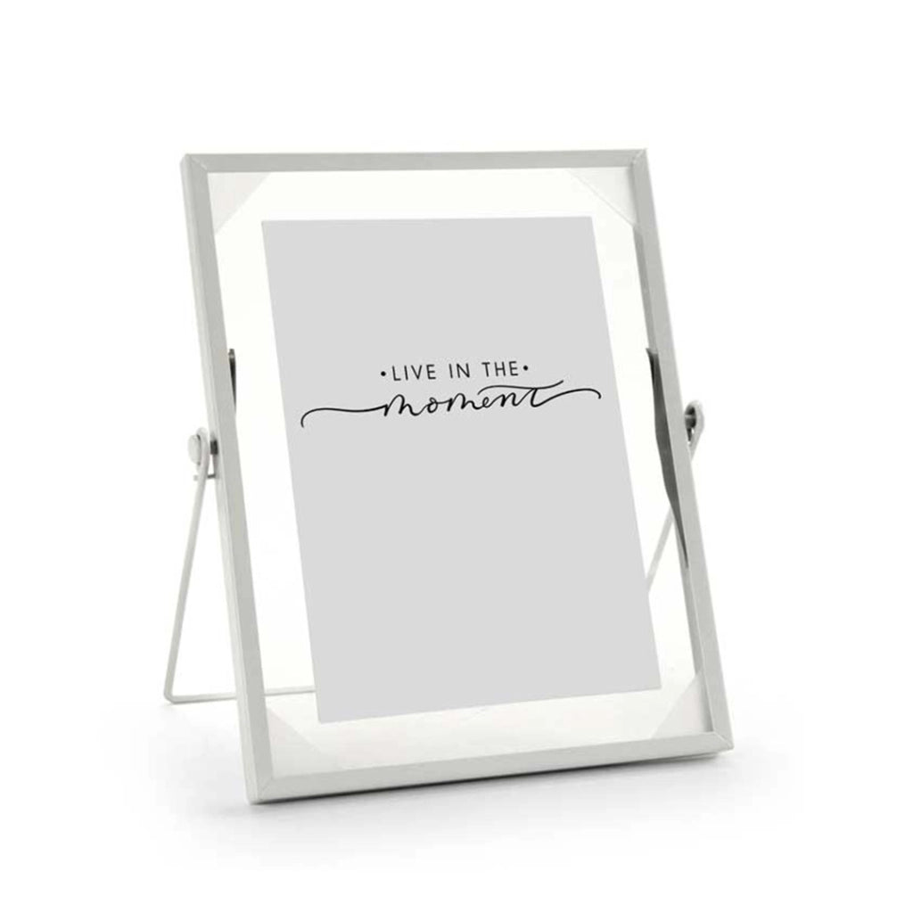 PORTAFOTO VERTICALE DA TAVOLO IN METALLO 20X25 CM IN COLORE BIANCO