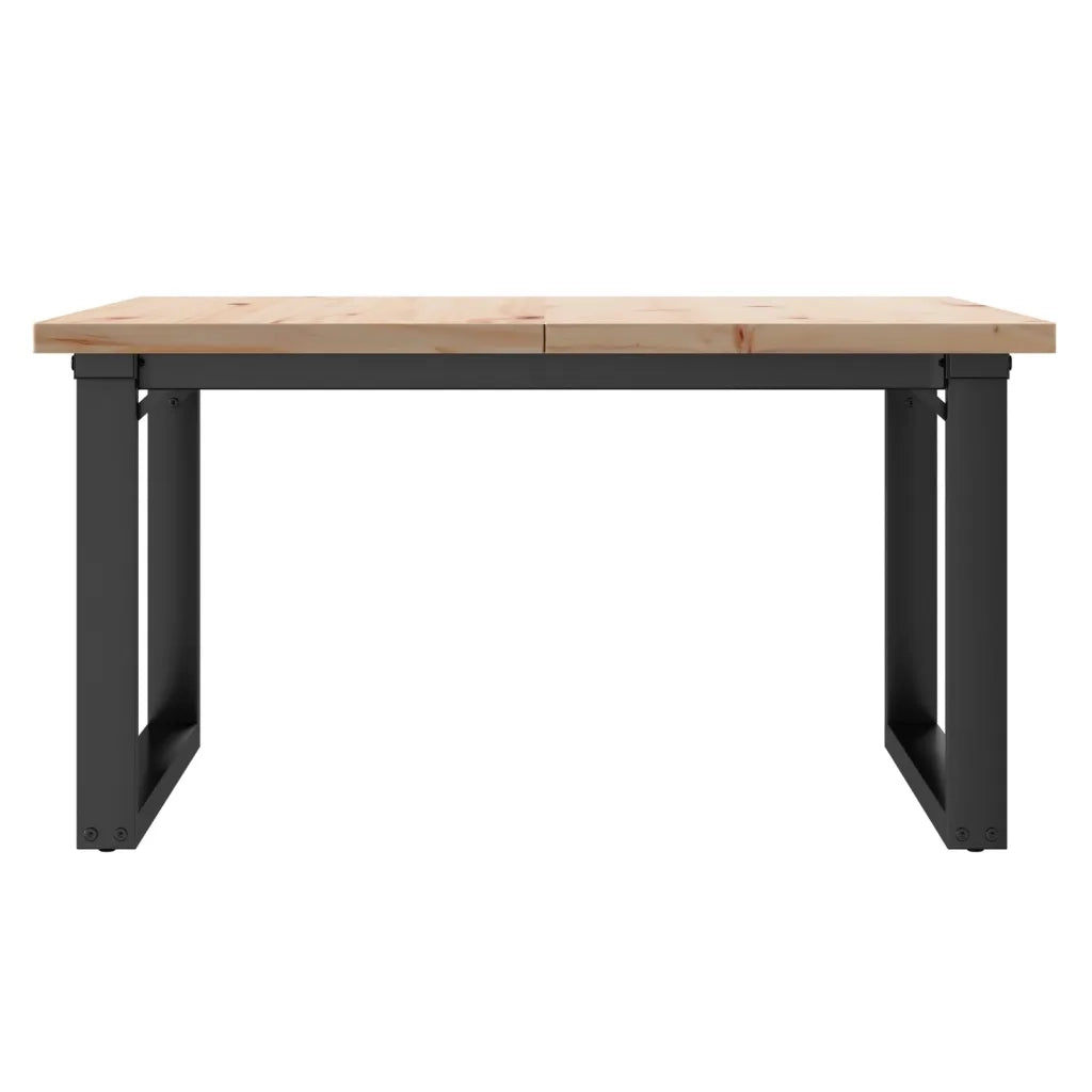 Tavolino Salotto Telaio a O 80x80x45,5cm Legno Pino e Acciaio