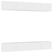Mobile TV multimediale scaffale TV credenza mobile TV sala da pranzo soggiorno camera da letto 4 pezzi 100 x 30 x 30 cm legno ingegnerizzato bianco 02_0028696