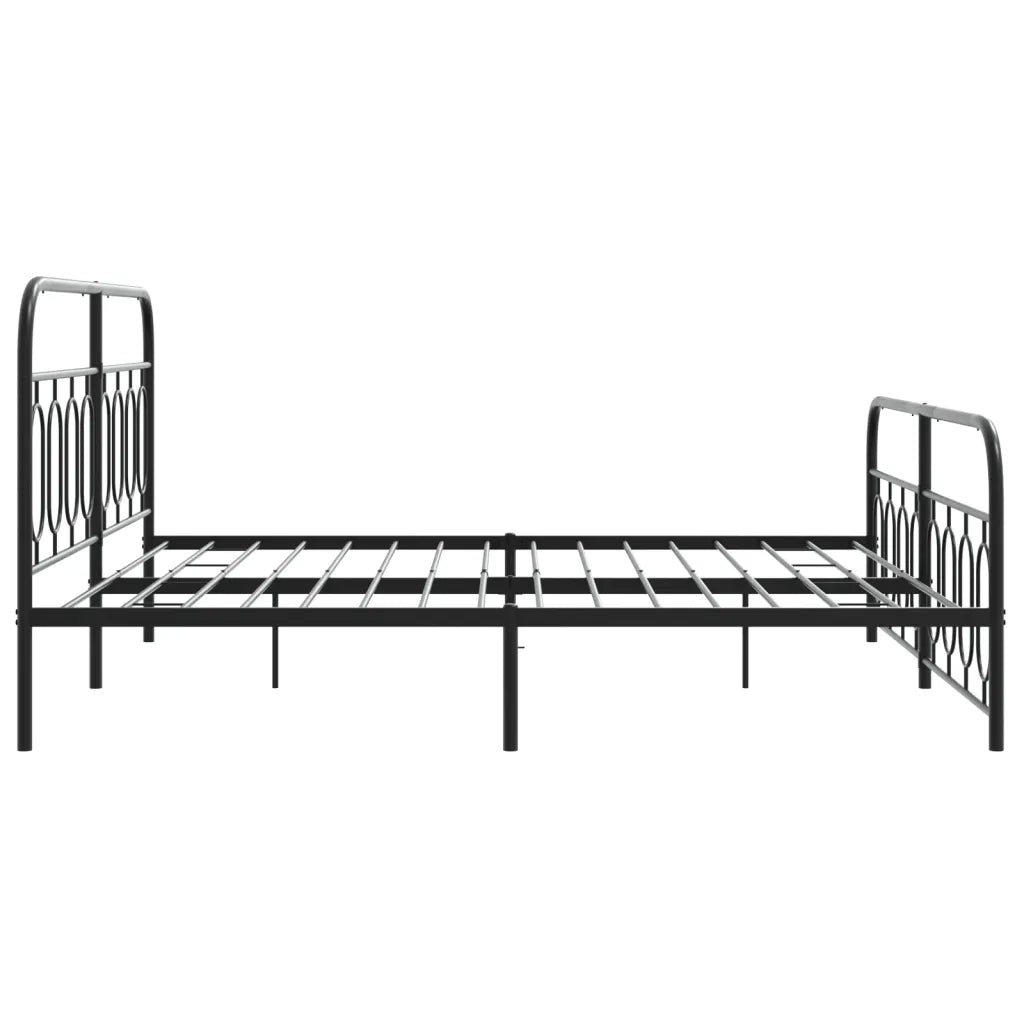 Giroletto con Testiera e Pediera Metallo Nero 193x203 cm