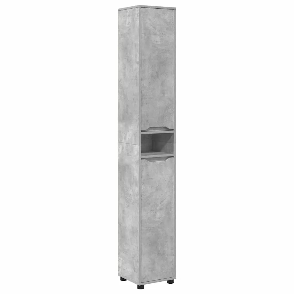 Mobile da Bagno con porta Grigio cemento 30,5 x 30 x 195 cm