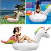 Trade Shop - Unicorno Gonfiabile Gigante Isola Materassino Mare Piscina Maxi 224x164 Cm -
